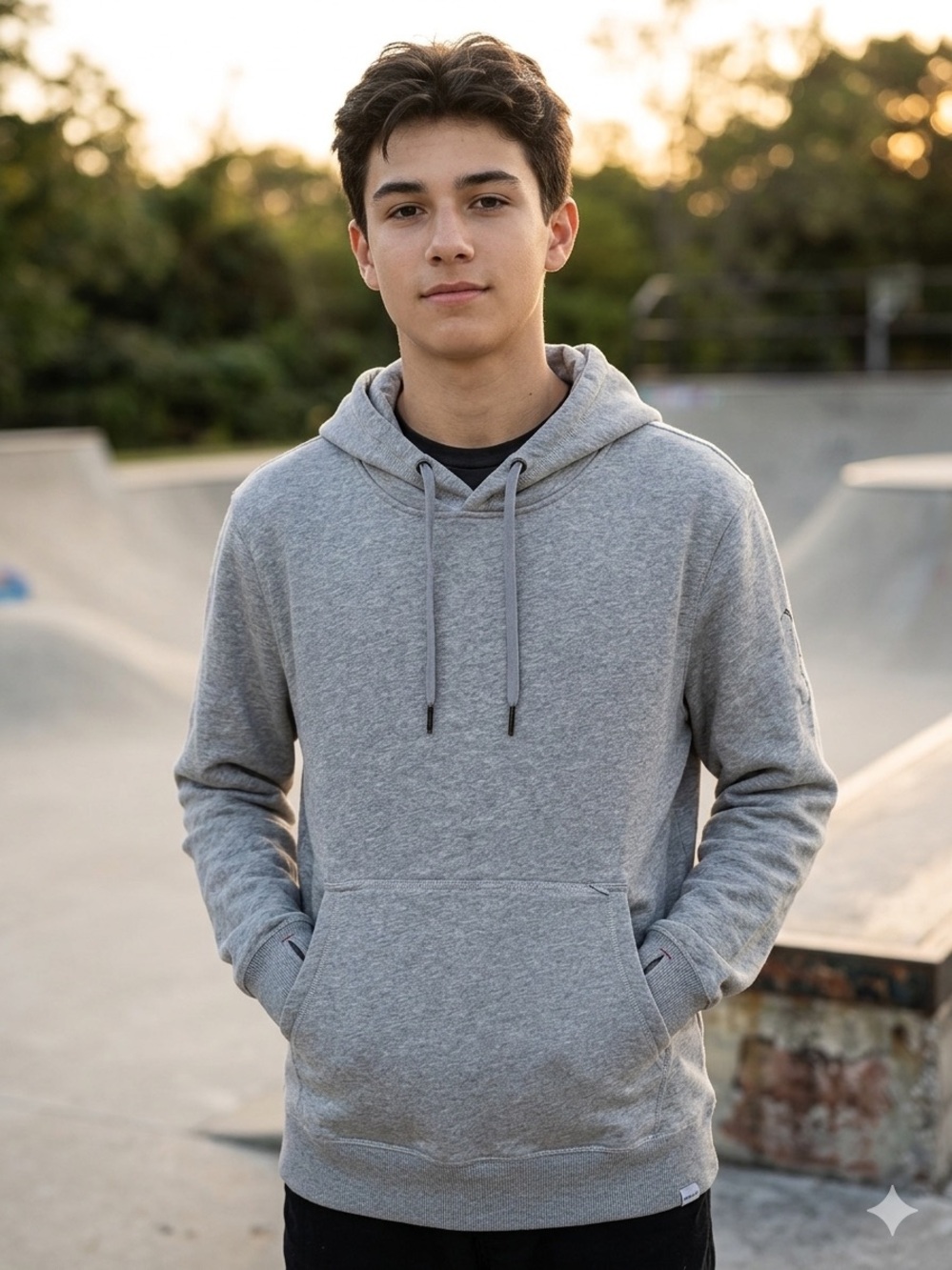 Thumb M Pullover Hoodie Arm Pocket Kangaroo Pocket Zipper Pocket